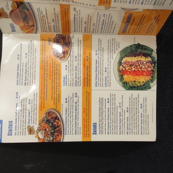 USED HARD ROCK CAFE MENU 2001 HAS WEAR AS SEEN IN PHOTOS - Picture 2 of 11